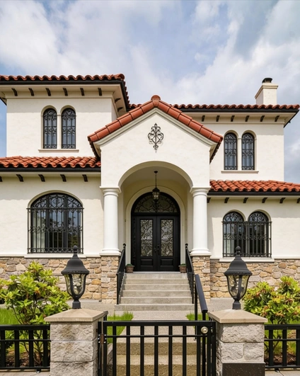 High-end residential construction with detailed architecture in Los Angeles
