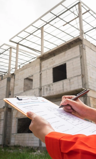 Architectural planning and permit documentation for construction project
