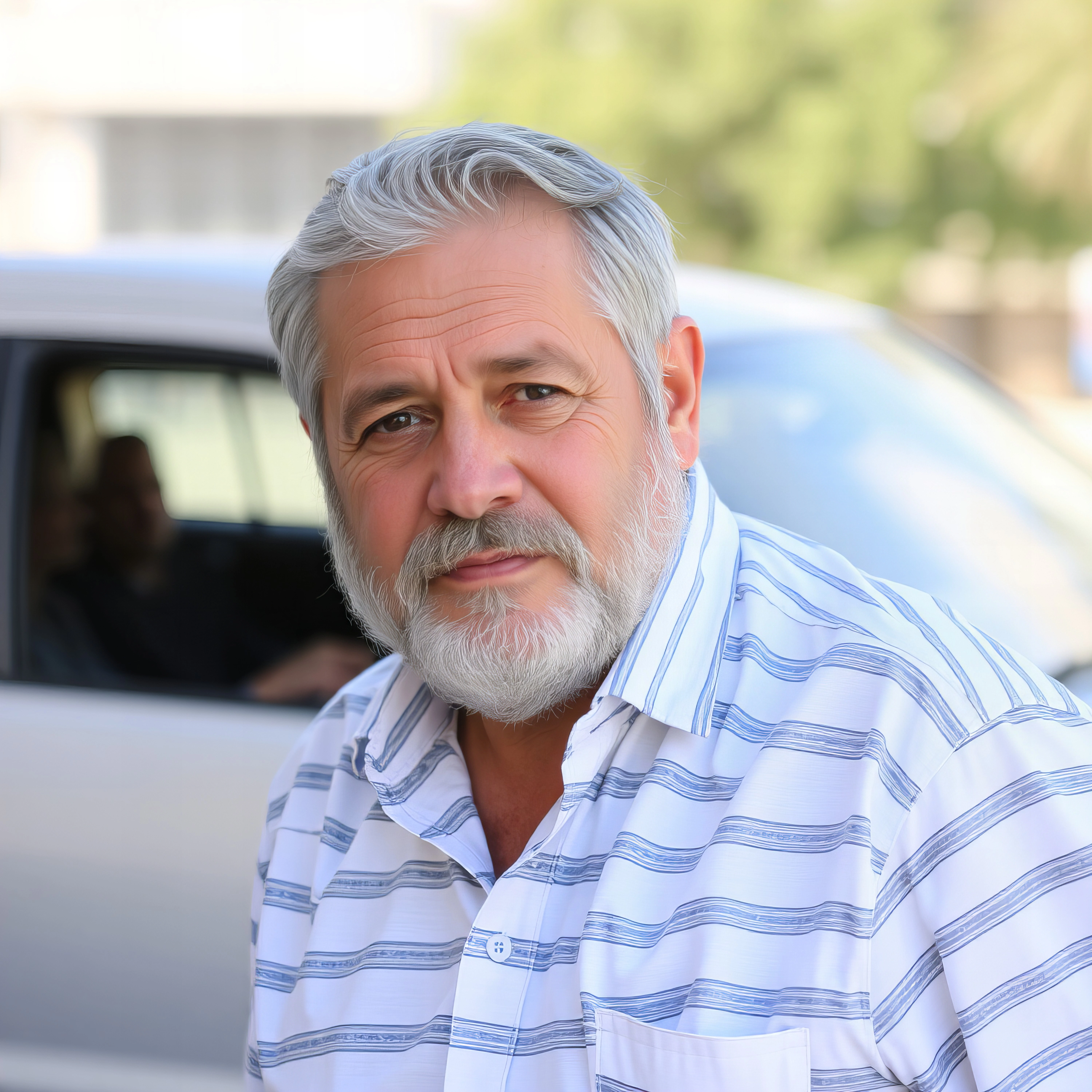 Homeowner client standing near property after residential construction project